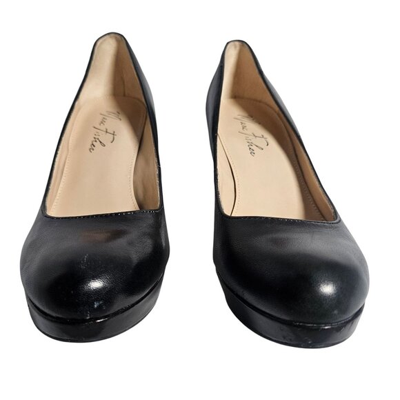 Marc Fisher Women’s Black Leather Heels 8.5M | Quiet Luxury | Coquette | Minimal - Picture 6 of 15